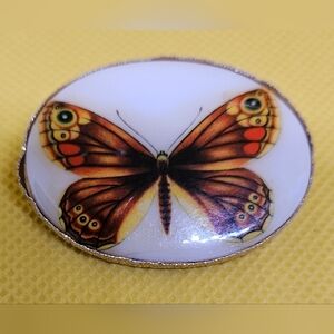 Vintage Enamel Butterfly Brooch Stamped West Germany Pin Jewelry